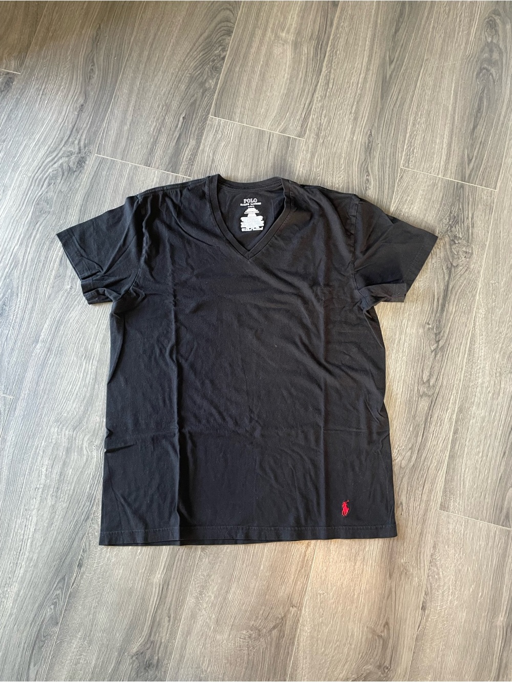 Polo Ralph Lauren black v-neck t-shirt Men’s Size L Short Sleeve Tee Preppy Ivy